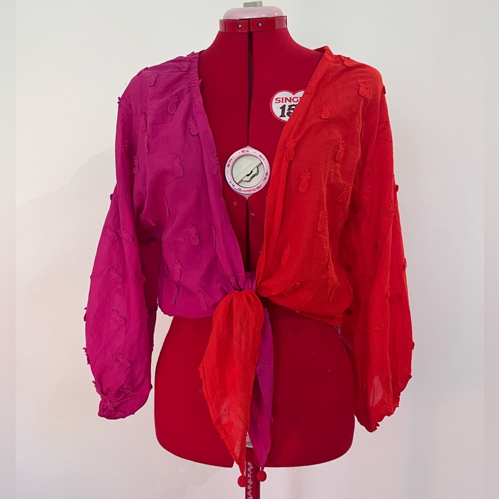 🍍HP🍍 Farm Rio Summer Ready Two Tone Wrap Top M